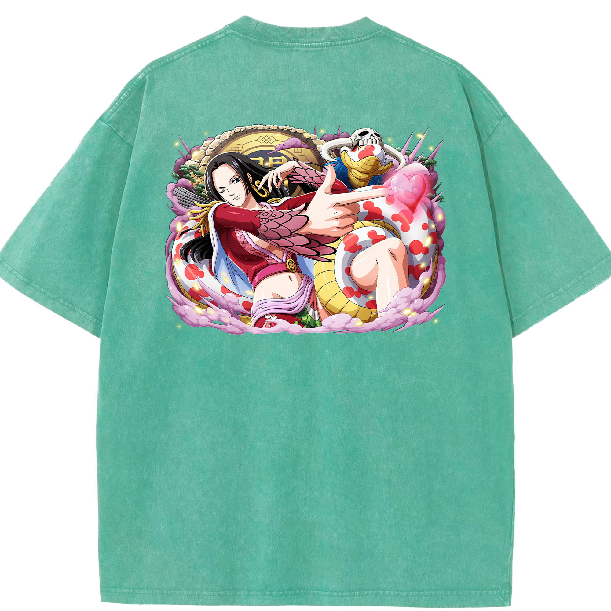 ワンピース ボア・ハンコック ONE PIECE Boa·Hancock 綿100% ヴィンテージ風 半袖Tシャツ（背面プリント）